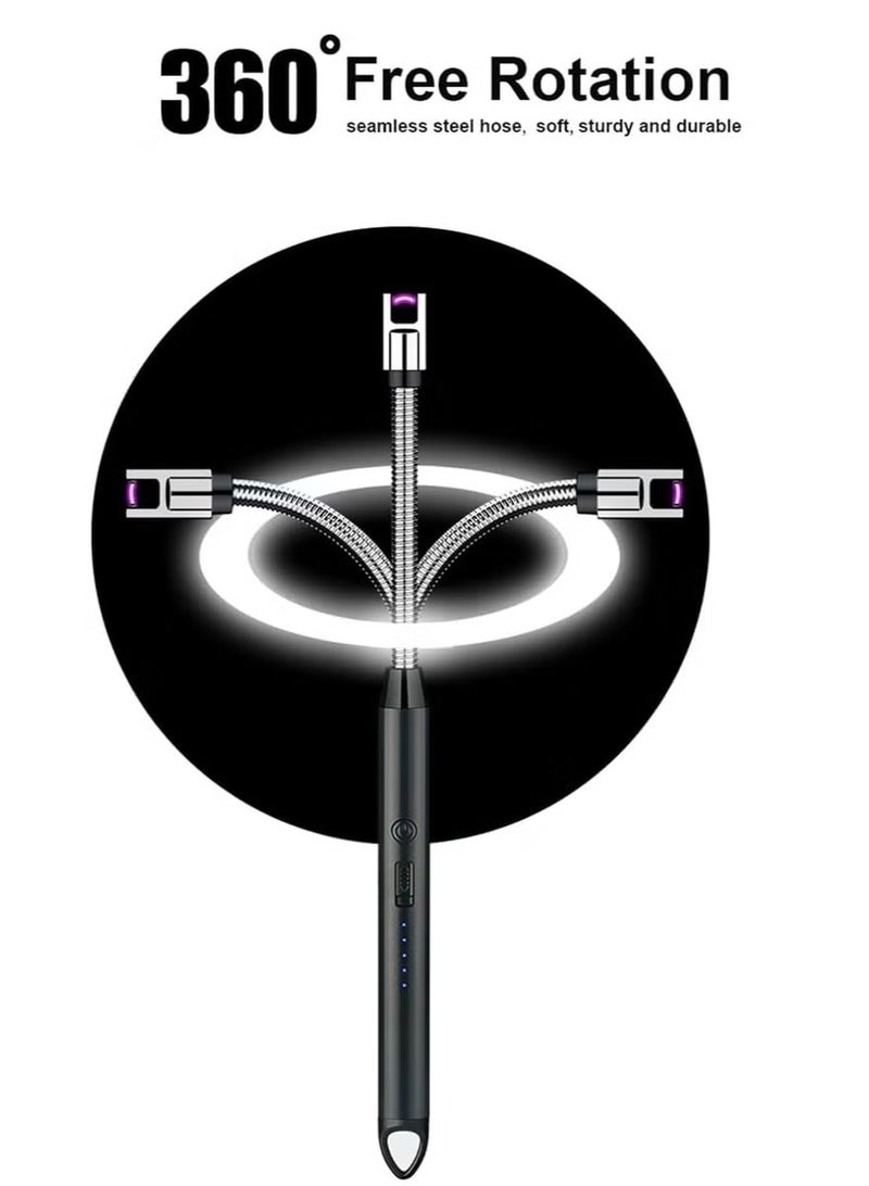 USB Type-C Rechargeable Electric Lighter with Safety Switch, Long Windproof Flameless Electronic Lighter for Candles, Grill, Gas Stove, Kitchen, Camping - Image 4