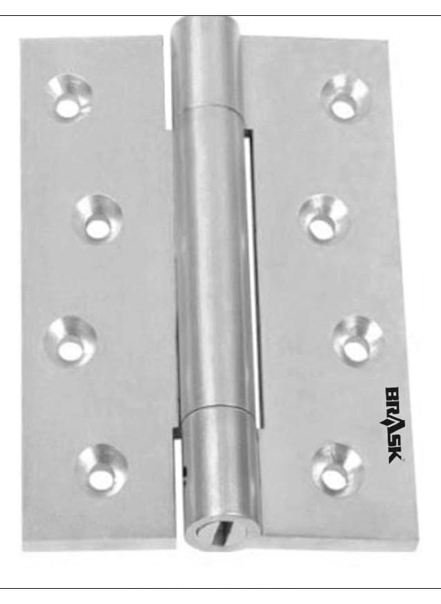 BRASK BRASK Brass Spring HingesDoor Closer Hinge Single Action 4 Silver Satin Finish Pack of 1  - Image 4