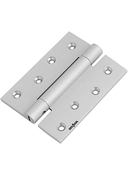 BRASK BRASK Brass Spring HingesDoor Closer Hinge Single Action 4 Silver Satin Finish Pack of 1  - Image 1