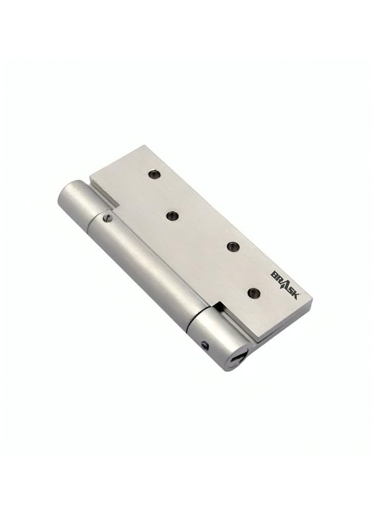 BRASK BRASK Brass Spring HingesDoor Closer Hinge Single Action 4 Silver Satin Finish Pack of 1  - Image 5