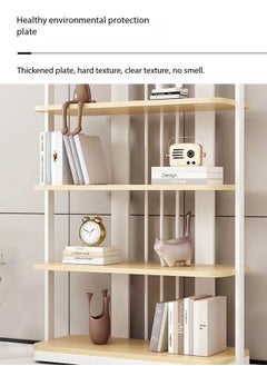 fashionhome 4-Tiers Multifunction Modern Unique Design Display Rack Desktop Bookshelf Space Saving Floor Standing Storage Display Rack 100x35x200 cm  - Image 3