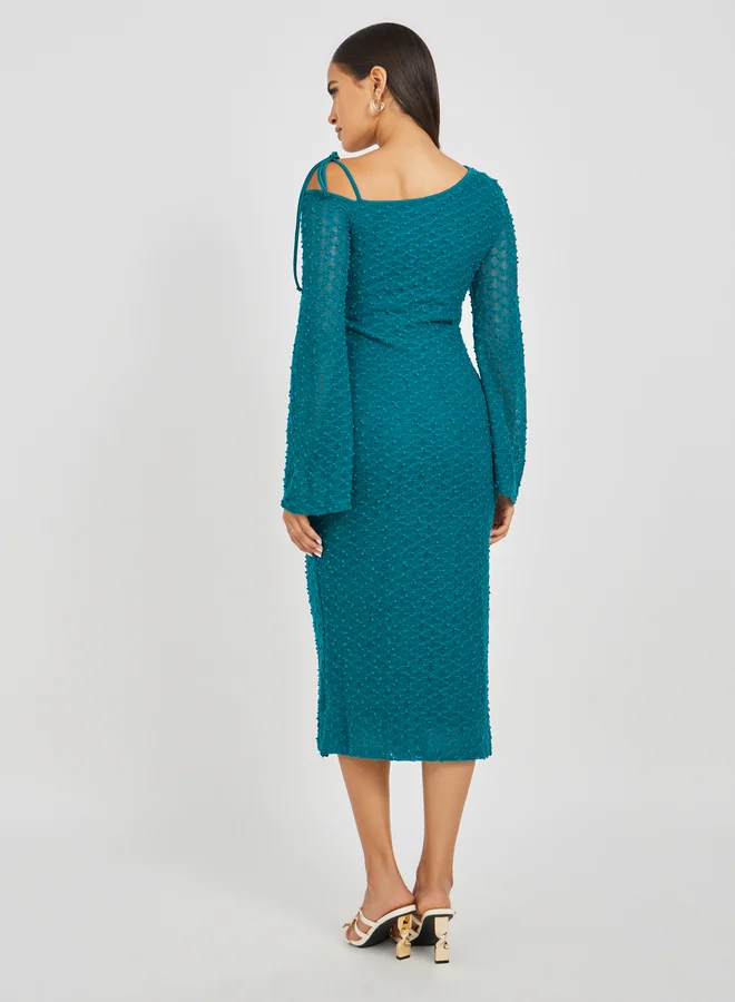 Styli Textured Midi Dress