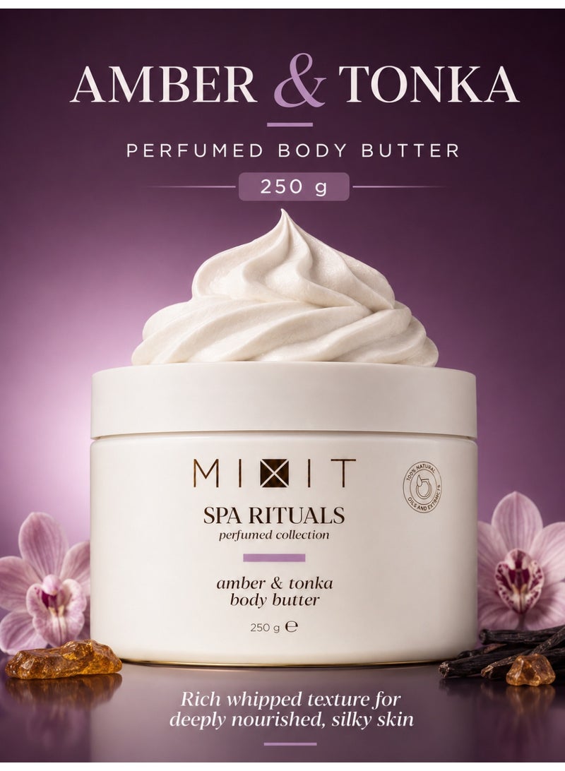 MIXIT Spa Rituals Amber & Tonka Nourishing Body Butter, Rich Moisturizer with Shea & Cocoa Butter, 250g - Image 2