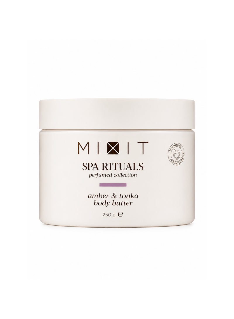 MIXIT Spa Rituals Amber & Tonka Nourishing Body Butter, Rich Moisturizer with Shea & Cocoa Butter, 250g - Image 1