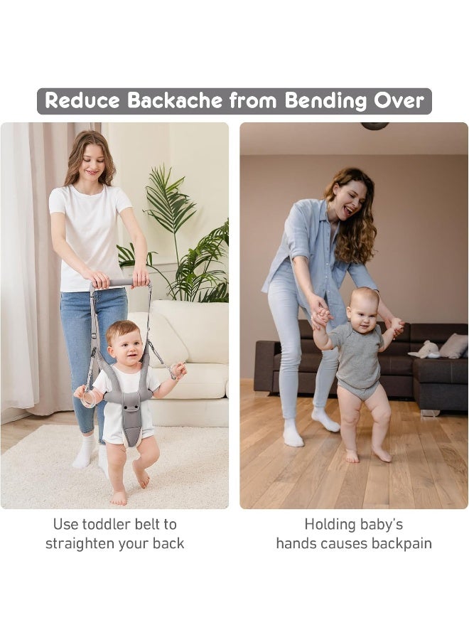 Ocanoiy Baby Walking Helper, Handheld Baby Walking Harness, Infant Toddler Walker Assistant Belt, Baby Standing Support Help Baby Walk, Walking Assistance for Babies 8-16 Months (Gray) - Image 4