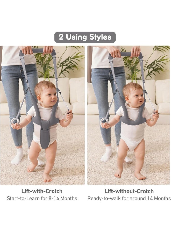 Ocanoiy Baby Walking Helper, Handheld Baby Walking Harness, Infant Toddler Walker Assistant Belt, Baby Standing Support Help Baby Walk, Walking Assistance for Babies 8-16 Months (Gray) - Image 2