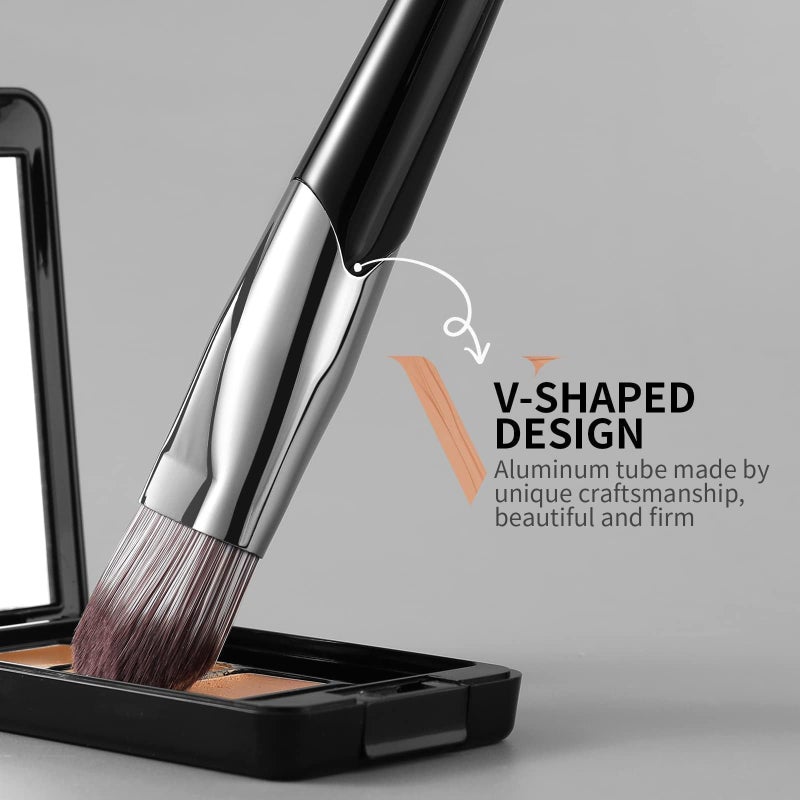 DUcare Flat Foundation Brush for Liquid Makeup, Premium Synthetic Hair Concealer/Kabuki Makeup Brush, Dense Bristles Design, Multi-Purpose Face Brushes for Liquid/Cream/Facial Mask - Image 5