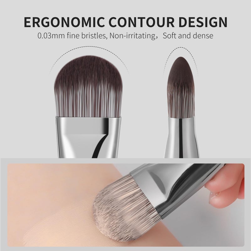 DUcare Flat Foundation Brush for Liquid Makeup, Premium Synthetic Hair Concealer/Kabuki Makeup Brush, Dense Bristles Design, Multi-Purpose Face Brushes for Liquid/Cream/Facial Mask - Image 2