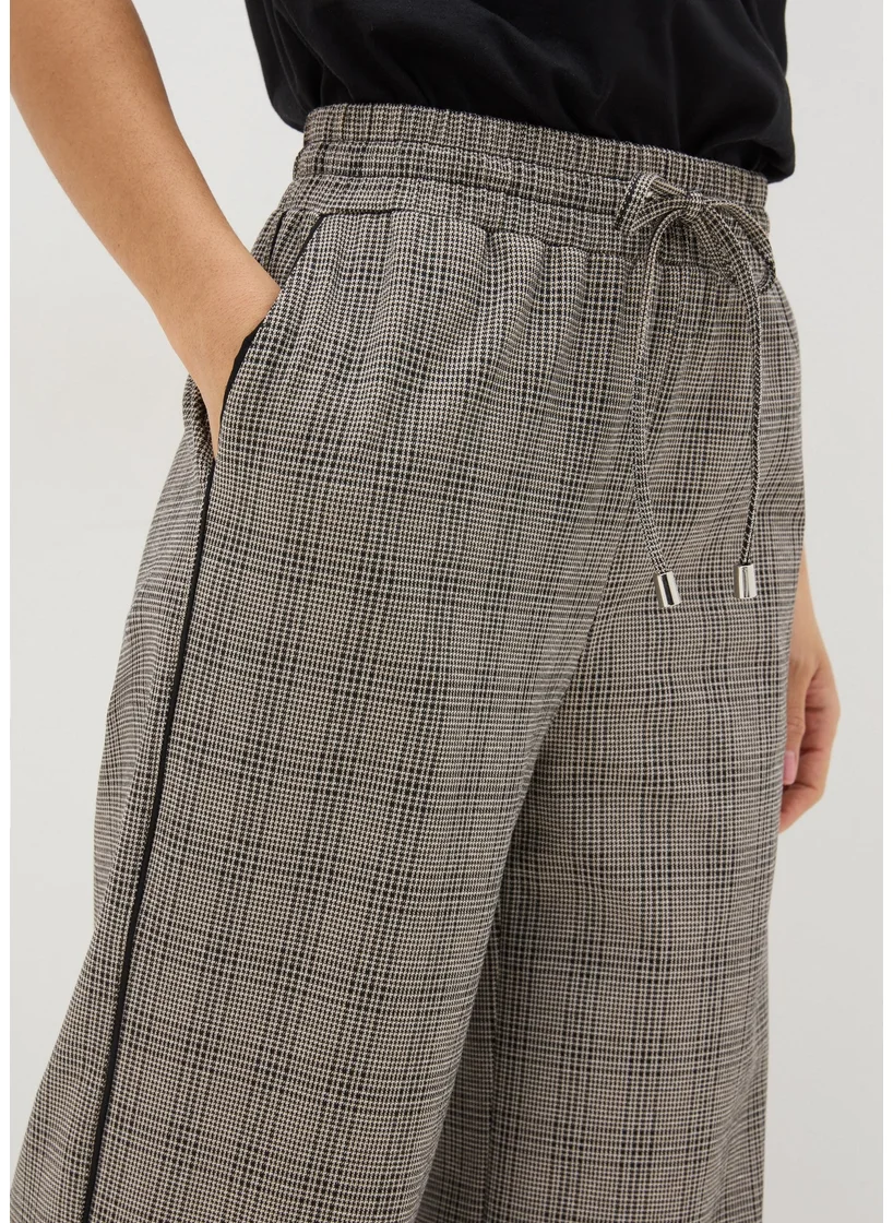 Matalan Beige Check Heritage Wide Leg Trousers