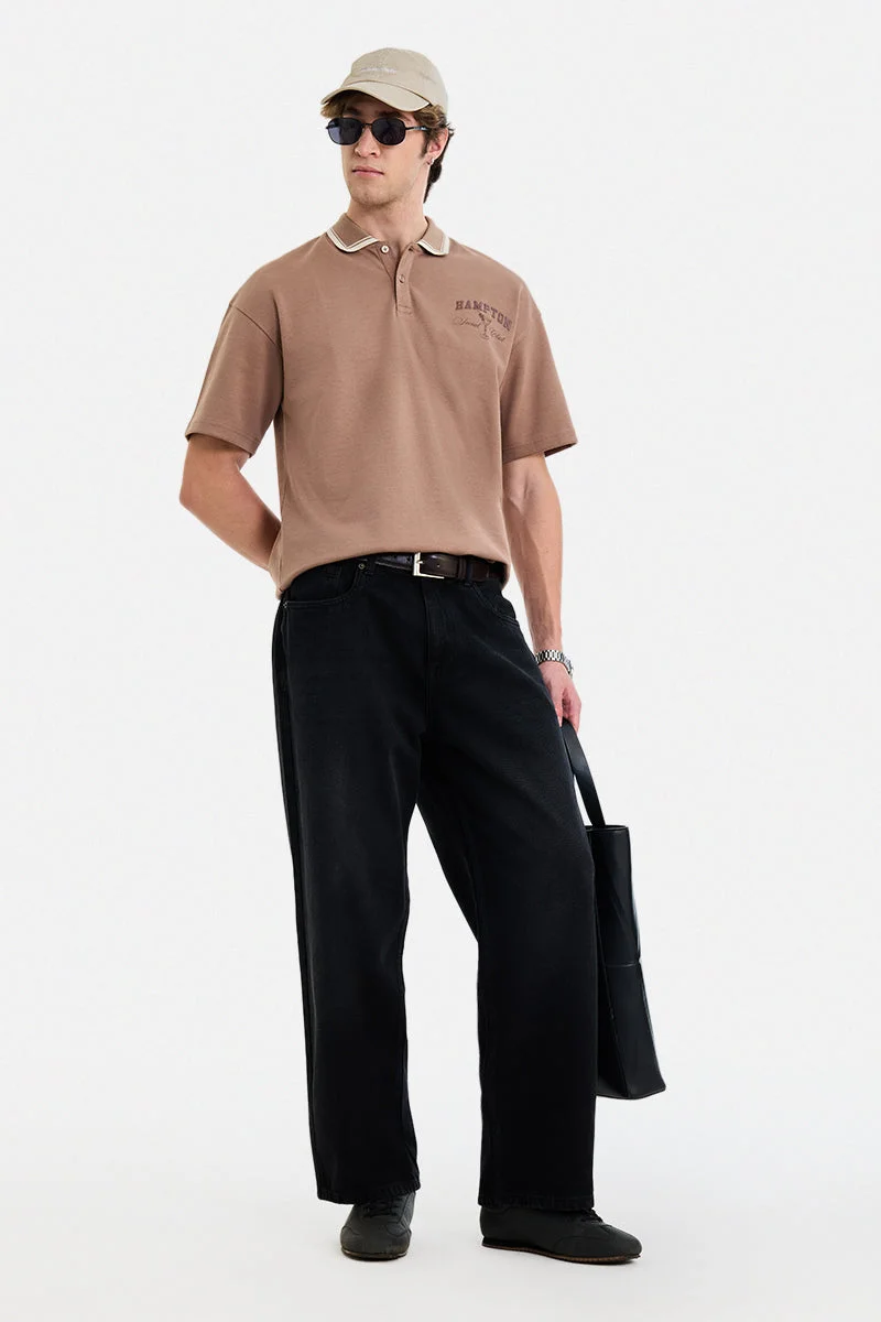 SNITCH Black Solid Wide Leg Casual Jeans