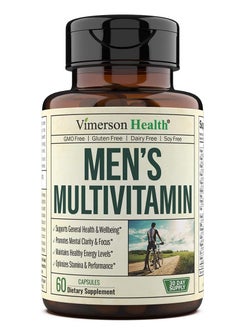 Men's Daily Multivitamin/Multimineral Supplement - Vitamins A C E D B1 B2 B3 B5 B6 B12. Magnesium, Biotin, Spirulina, Zinc. Antioxidant For Heart & Immune Health