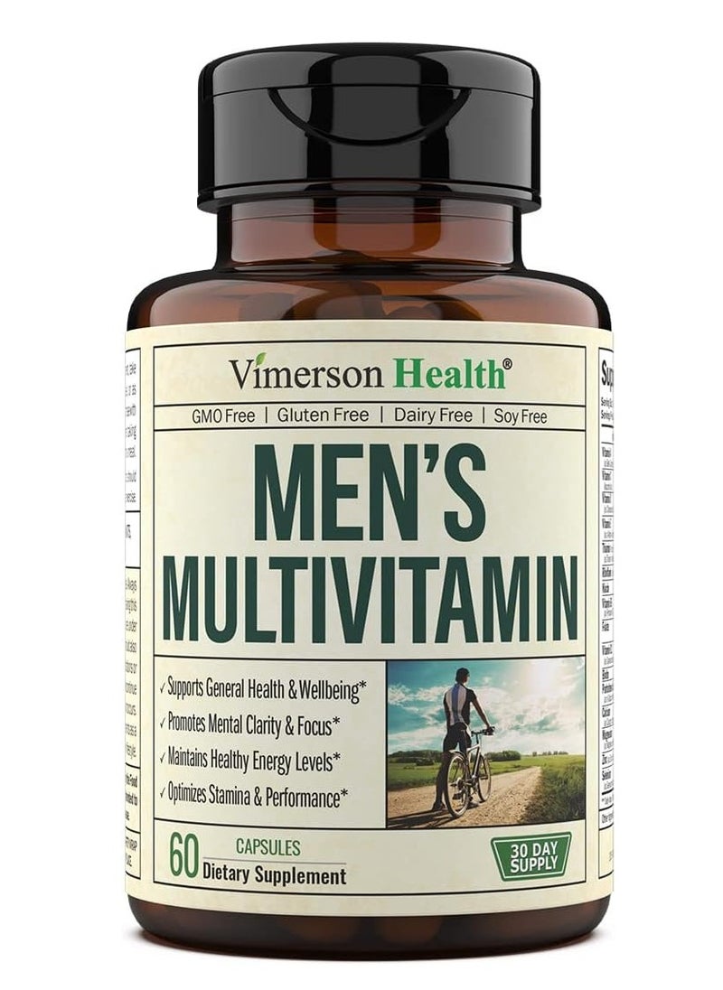 Vimerson Health - Men's Daily Multivitamin/Multimineral Supplement - Vitamins A C E D B1 B2 B3 B5 B6 B12. Magnesium, Biotin, Spirulina, Zinc. Antioxidant For Heart & Immune Health - Image 1