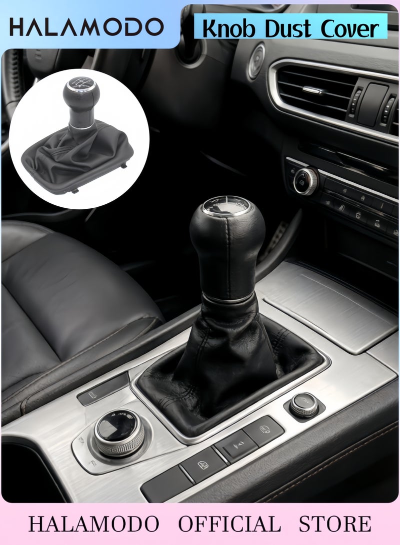 Halamodo 5 Speed Car Gear Shift Knob Dust Cover with PU leather Compatible with Audi Boot Gear Shifter Knob Gaitor Boot Kit - Image 1