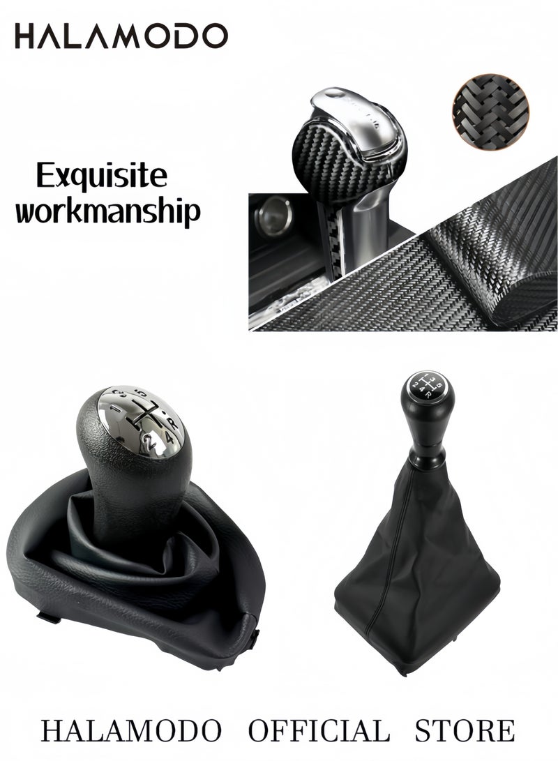 Halamodo 5 Speed Car Gear Shift Knob Dust Cover with PU leather Compatible with Audi Boot Gear Shifter Knob Gaitor Boot Kit - Image 2