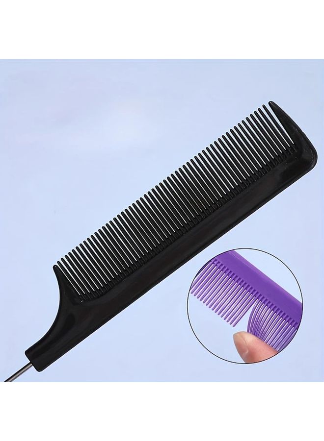 8 Pcs Fine Tooth Rat Tail Teasing Comb Metal Hair Pick Detangling Tool Random Color - Image 5