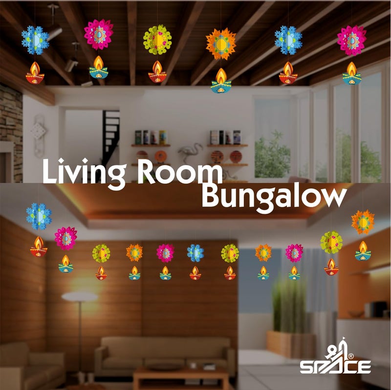 Shree SPACE Unique Lantern UL Pack of 12 Paper Festive Small Hanging Decoration for Home Office Decoration for All Festivals - Image 5