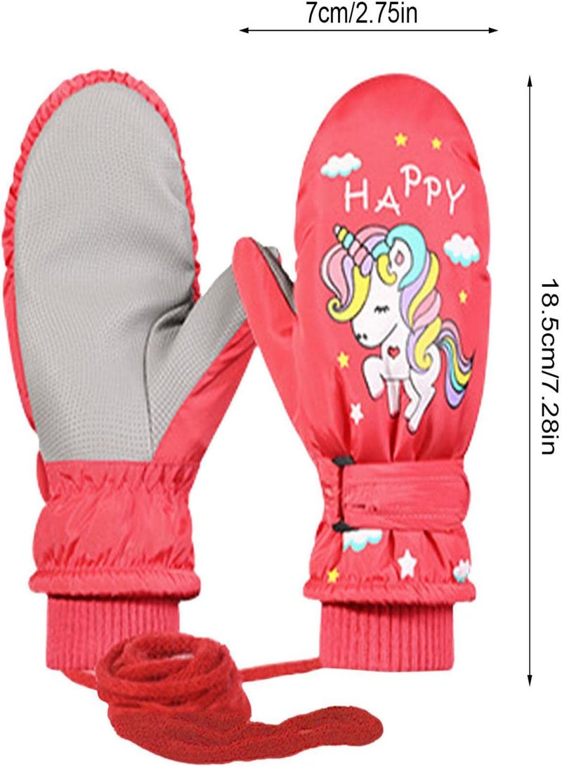 GGOOT Snow Ski Gloves for Kids, Warm Fluffy Lined Snow Gloves Water-Resistant Snow Mittens, Windproof Skiing Gloves, Three-Layer Thermal Gloves, Kids Waterproof Winter Gloves - Image 4
