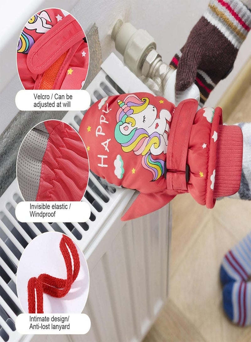GGOOT Snow Ski Gloves for Kids, Warm Fluffy Lined Snow Gloves Water-Resistant Snow Mittens, Windproof Skiing Gloves, Three-Layer Thermal Gloves, Kids Waterproof Winter Gloves - Image 3