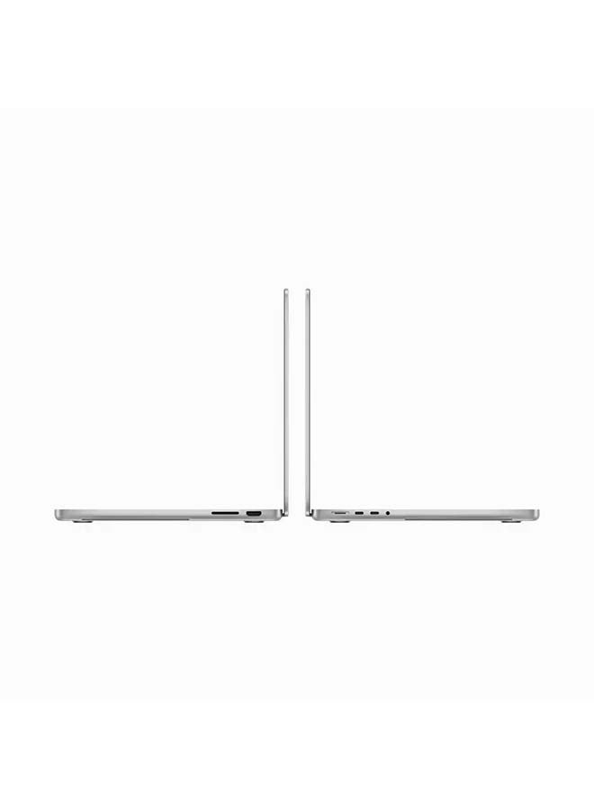ابل  ماك بوك برو MXE13AB/A بشاشة مقاس 14.2 بوصة، ووحدة المعالجة المركزية Apple M3 8 Core ووحدة معالجة الرسومات 10 Core، ومحرك أقراص SSD سعة 1 تيرابايت، ونظام التشغيل MacOS، إنجليزي/عربي فضي - Image 3