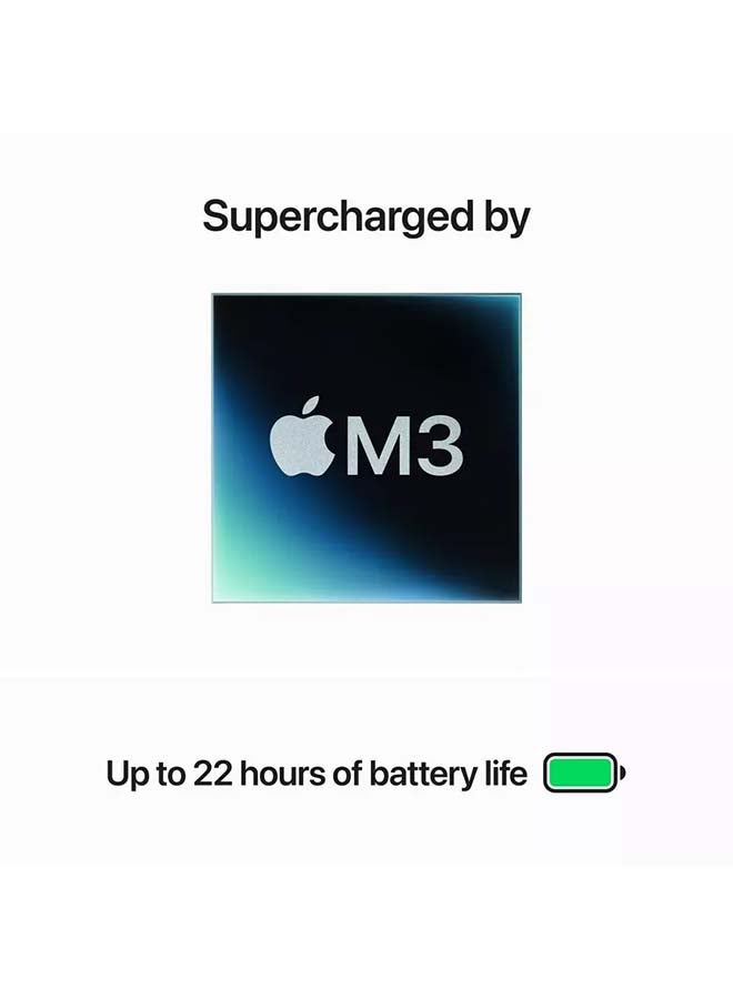 ابل  ماك بوك برو MXE13AB/A بشاشة مقاس 14.2 بوصة، ووحدة المعالجة المركزية Apple M3 8 Core ووحدة معالجة الرسومات 10 Core، ومحرك أقراص SSD سعة 1 تيرابايت، ونظام التشغيل MacOS، إنجليزي/عربي فضي - Image 4