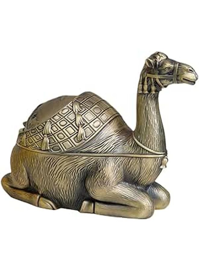 Vintage Camel Metal Ashtray With Lid Windproof Smokeless Indoor Outdoor Tabletop Use - Image 1