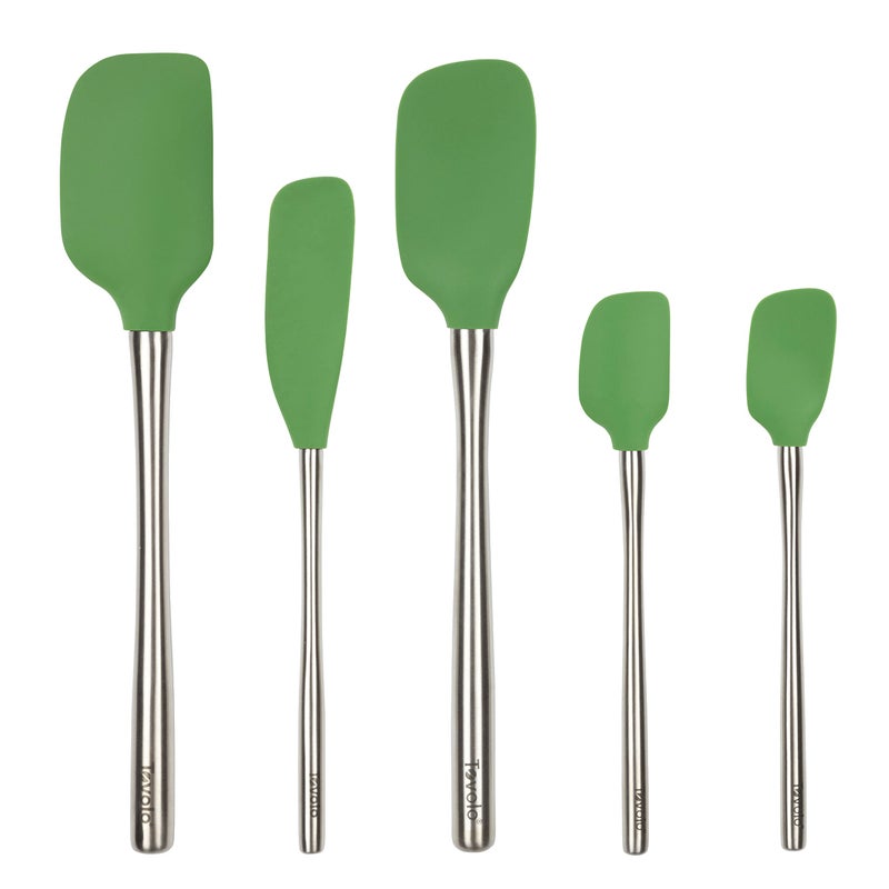 Tovolo FlexCore Stainless Steel Handled Spatula Set of 5 for Meal Prep Cooking Baking and More