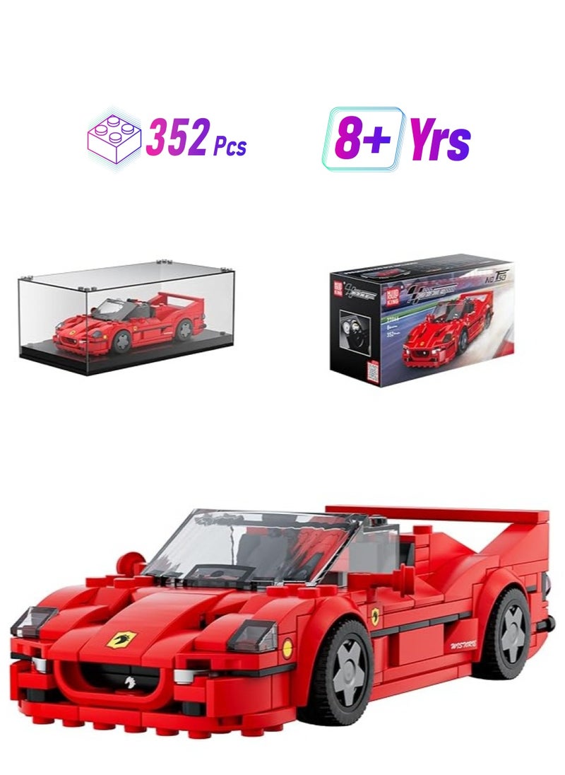 mould king 27066 Speed Champions Car Building Block Toys with Acrylic Display Case, Educational Model Race Car Toy，Collectible Racing Vehicle Set for boy & girl Age 8+ Teens Adults, 352Pieces  - Image 1