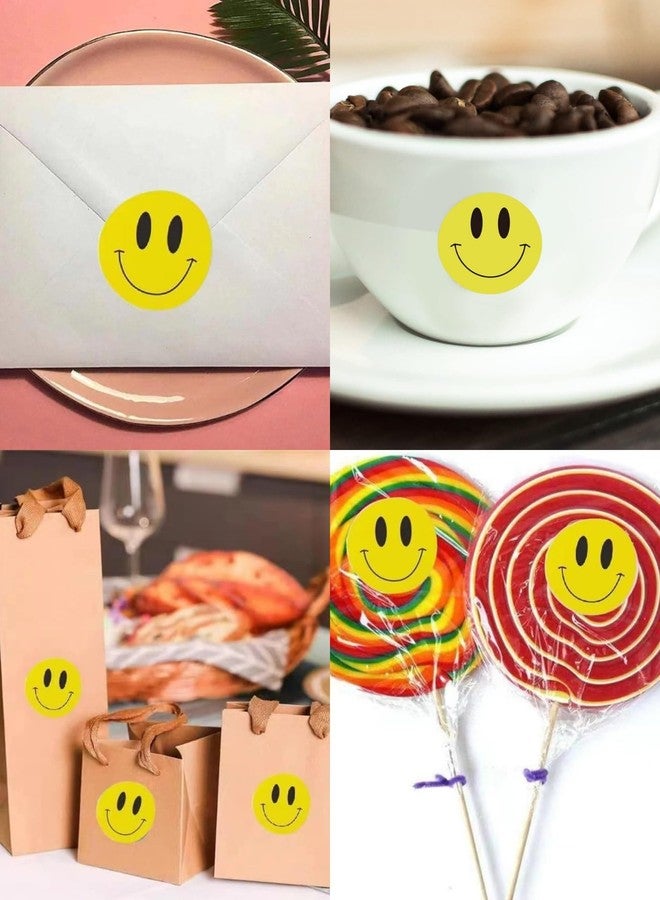 2HEET Rolls of 1000 Yellow Smiley Face Stickers - 1 Inch Round Waterproof & Adhesive Labels for Classroom Behavior Charts, Gift Wrapping, Party Decorations, and Student Rewards (Pack of 2) - Image 2