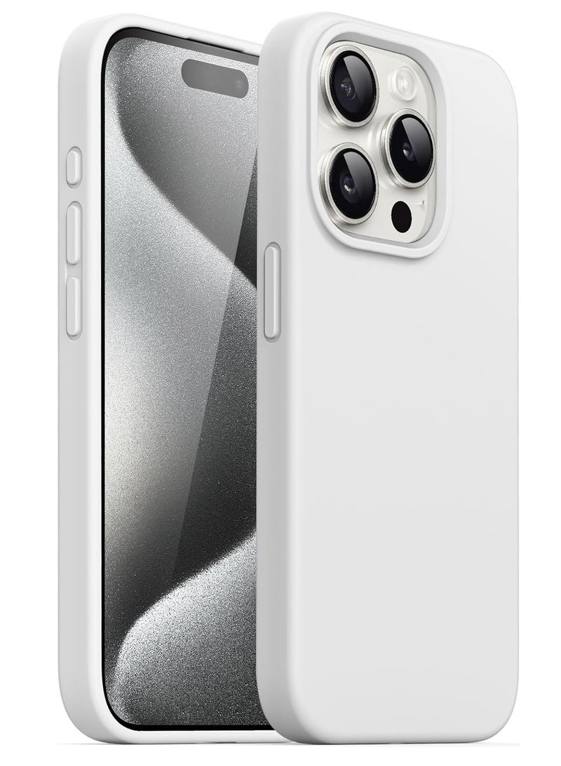 Silicone Case Compatible with iPhone 15 pro 6.1 Premium Silicone Full Body Protection white - Image 1