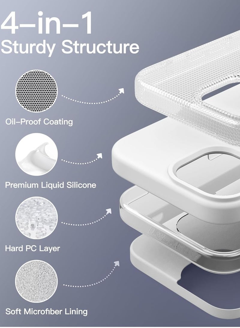 Silicone Case Compatible with iPhone 15 pro 6.1 Premium Silicone Full Body Protection white - Image 3