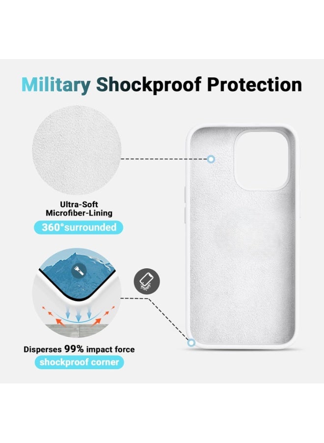 ACLIX Premium Liquid Silicone Case for iPhone 15 Pro Slim Fit, Soft Touch with Microfiber Lining & Enhanced Camera Protection - Durable & Anti-Fingerprint | White - Image 4