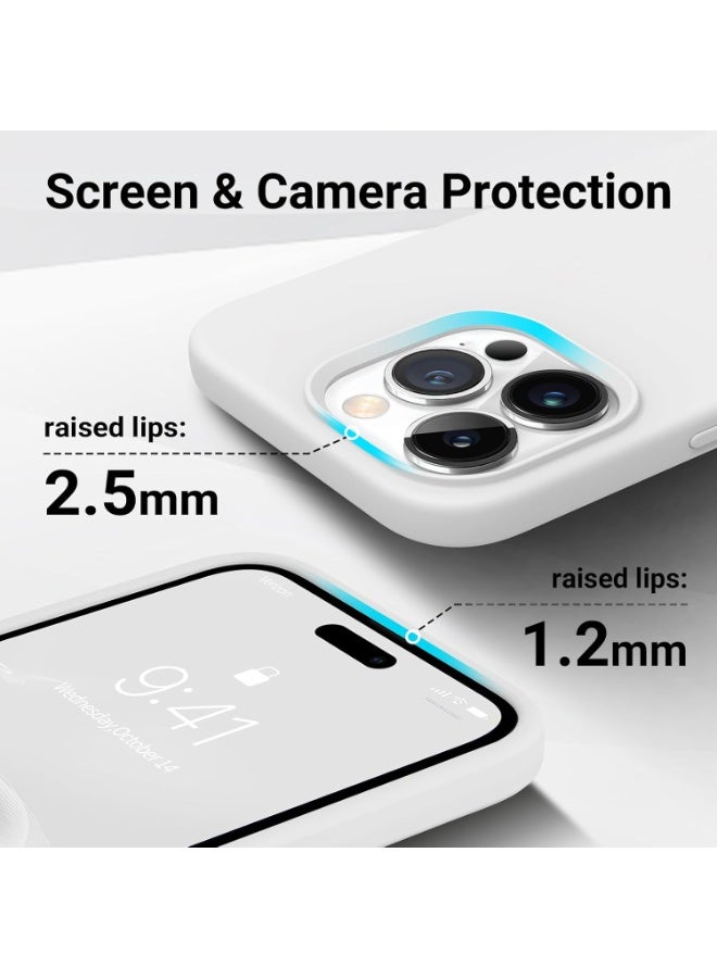 ACLIX Premium Liquid Silicone Case for iPhone 15 Pro Slim Fit, Soft Touch with Microfiber Lining & Enhanced Camera Protection - Durable & Anti-Fingerprint | White - Image 2