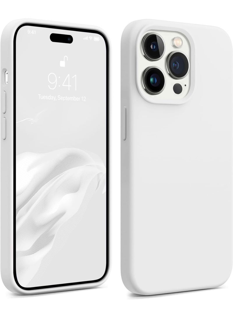 ACLIX Premium Liquid Silicone Case for iPhone 15 Pro Slim Fit, Soft Touch with Microfiber Lining & Enhanced Camera Protection - Durable & Anti-Fingerprint | White - Image 1