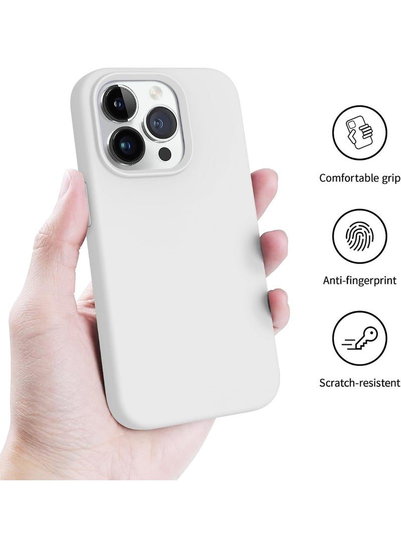 ACLIX Premium Liquid Silicone Case for iPhone 15 Pro Slim Fit, Soft Touch with Microfiber Lining & Enhanced Camera Protection - Durable & Anti-Fingerprint | White - Image 3