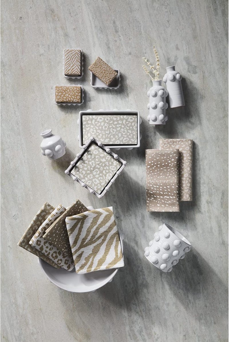 Mud Pie Animal Print Cloth Napkin Set Cheetah 18 x 18 - Image 4