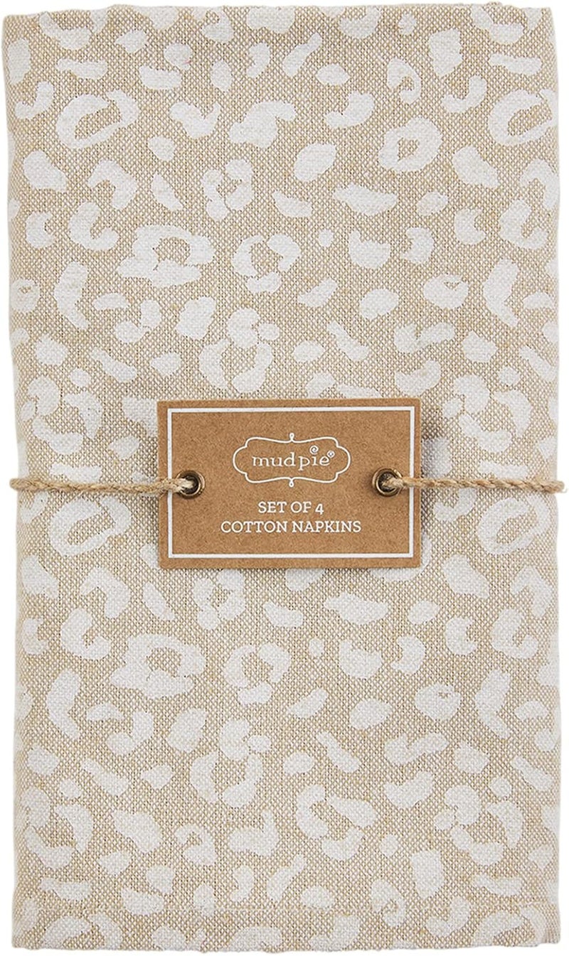 Mud Pie Animal Print Cloth Napkin Set Cheetah 18 x 18 - Image 1