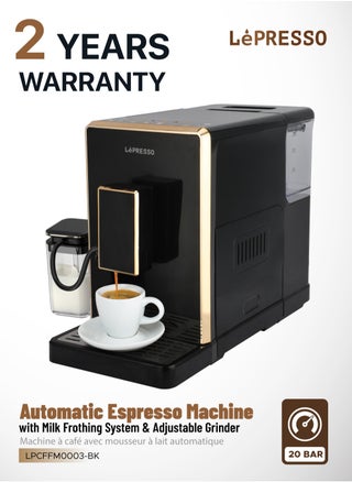 Automatic Espresso Coffee Machine with Milk Frothing System and Adjustable Grinder/ 1.5L Water Tank Capacity & 20 Bar pressure Coffee Maker / Multiple Brewing Options / Hot Water Dispenser / Automatic Cleaning Cycle - Black - pzsku/Z29BAF97D68B76A1171EFZ/45/1747473592/f6447de0-7557-488f-a12d-372f6d89e763