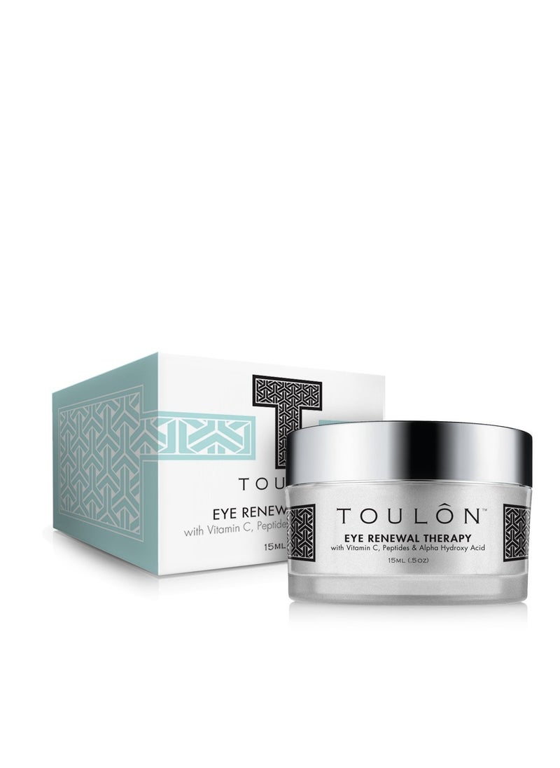 TOULON - Eye Cream for Dark Circles, Puffiness and Wrinkles. Reduces Fine Lines with Vitamin C, Peptides & Alpha Hydroxy Acid. Minimizes Crows Feet, Puffy Eyes and Bags - Image 1