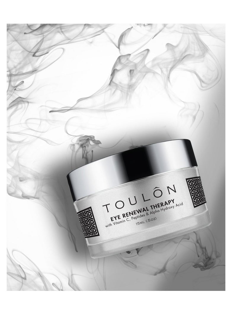 TOULON - Eye Cream for Dark Circles, Puffiness and Wrinkles. Reduces Fine Lines with Vitamin C, Peptides & Alpha Hydroxy Acid. Minimizes Crows Feet, Puffy Eyes and Bags - Image 1