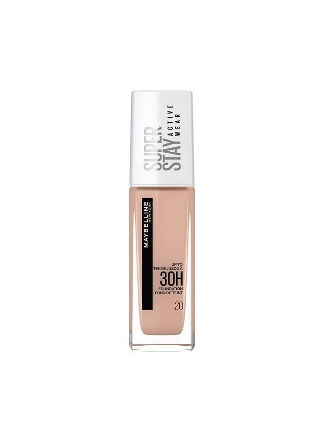 MAYBELLINE NEW YORK Maybelline Super Stay Active Wear Foundation 30H – Shade 20 Cameo - Image 1