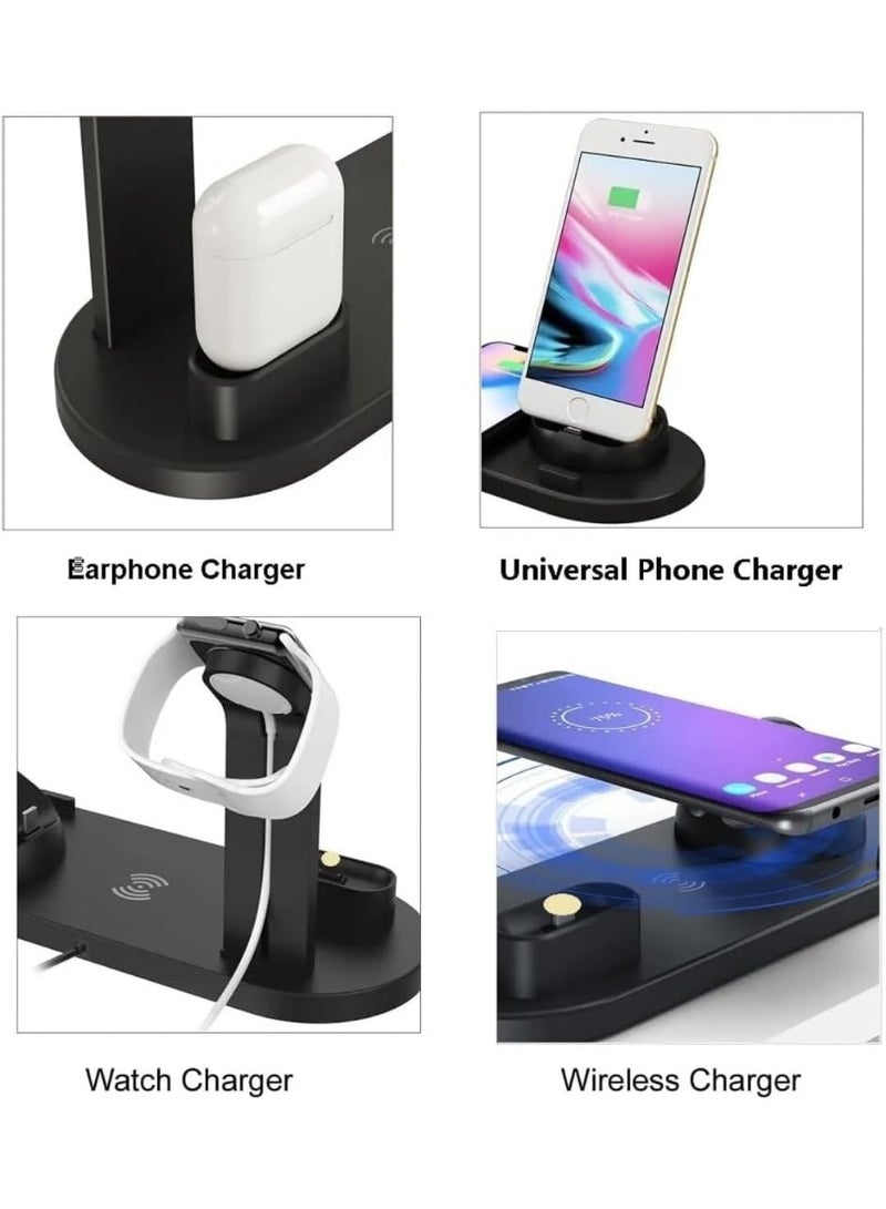 Bukela 3-in-1 Fast Wireless Charging Station ,  Multi-Device Charger Dock for iPhone 16/15/14/13 Pro Max, Apple Watch, AirPods, Android Smartphones & More , Compact & Quick Charge Hub - Black - Image 4