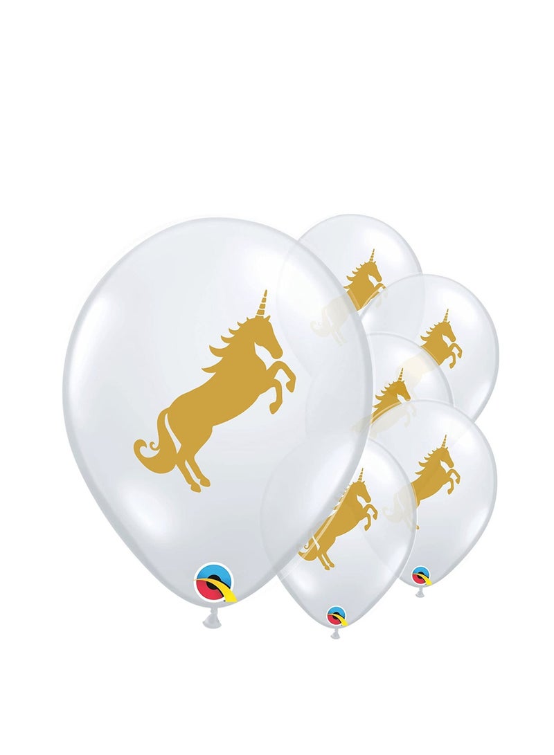 Unicorn 11in Diamond Clear latex balloon 25Ct