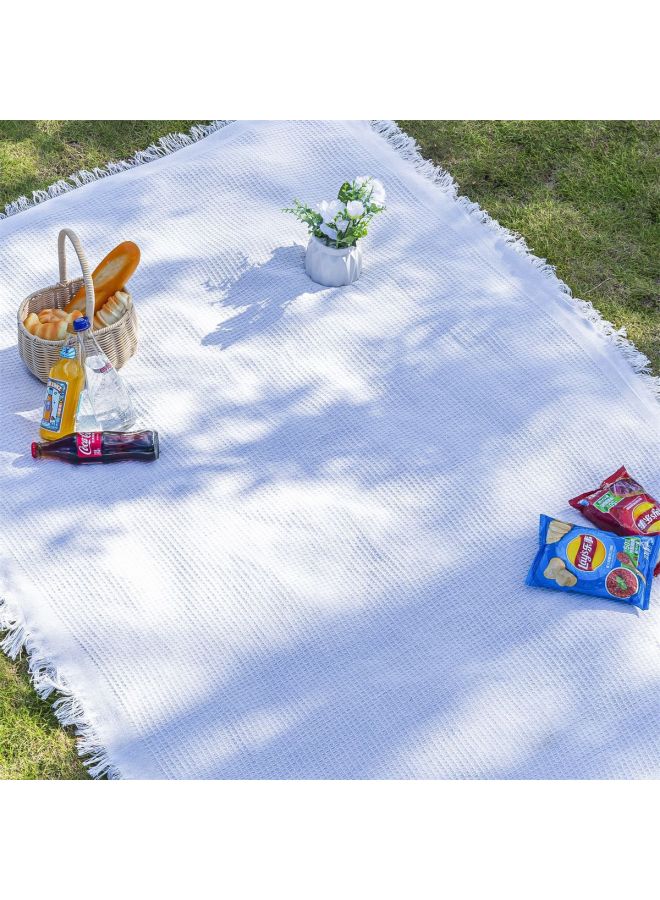 سجادة نزهة من القنب الأبيض الشبيهة بالعسل، وسادة كامينغ خارجية، وسجادة طاولة جوية للنزهات