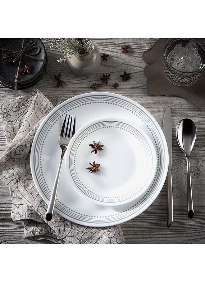 Corelle 12 قطعة مجموعة أدوات المائدة الرمادي الغامض  - Image 2