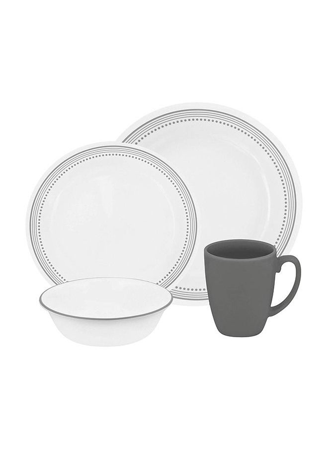 Corelle 12 قطعة مجموعة أدوات المائدة الرمادي الغامض  - Image 3