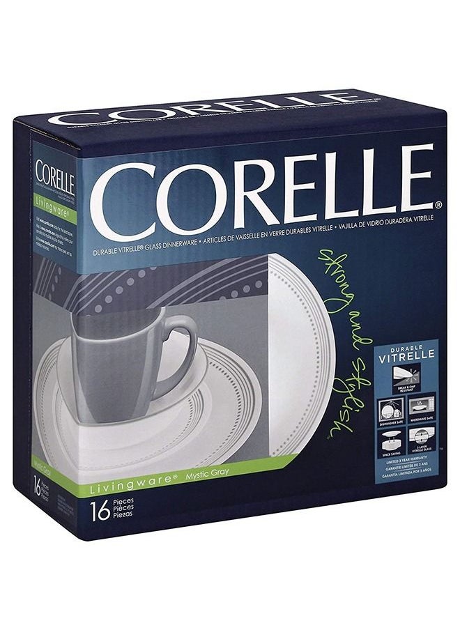 Corelle 12 قطعة مجموعة أدوات المائدة الرمادي الغامض  - Image 4