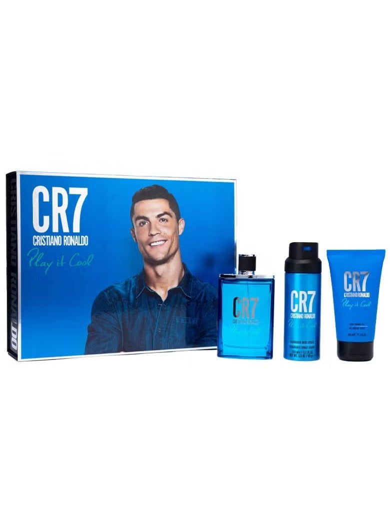 كرستيانو رونالدو مجموعة هدايا كريستيانو رونالدو بلي ات كول 100 مل + جل استحمام 150 مل + بخاخ للجسم 150 مل - Image 1