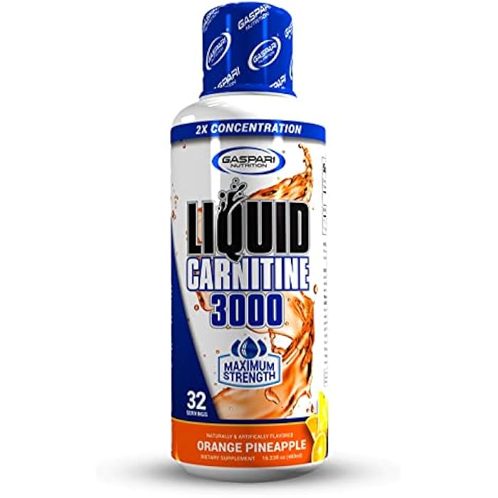 Gaspari Nutrition Liquid L-Carnitine 3000, Stimulant Free, Increased Metabolism, Enhanced Energy, Non GMO, Gluten Free, BPA Free (32 Servings, Orange Pineapple) - Image 1