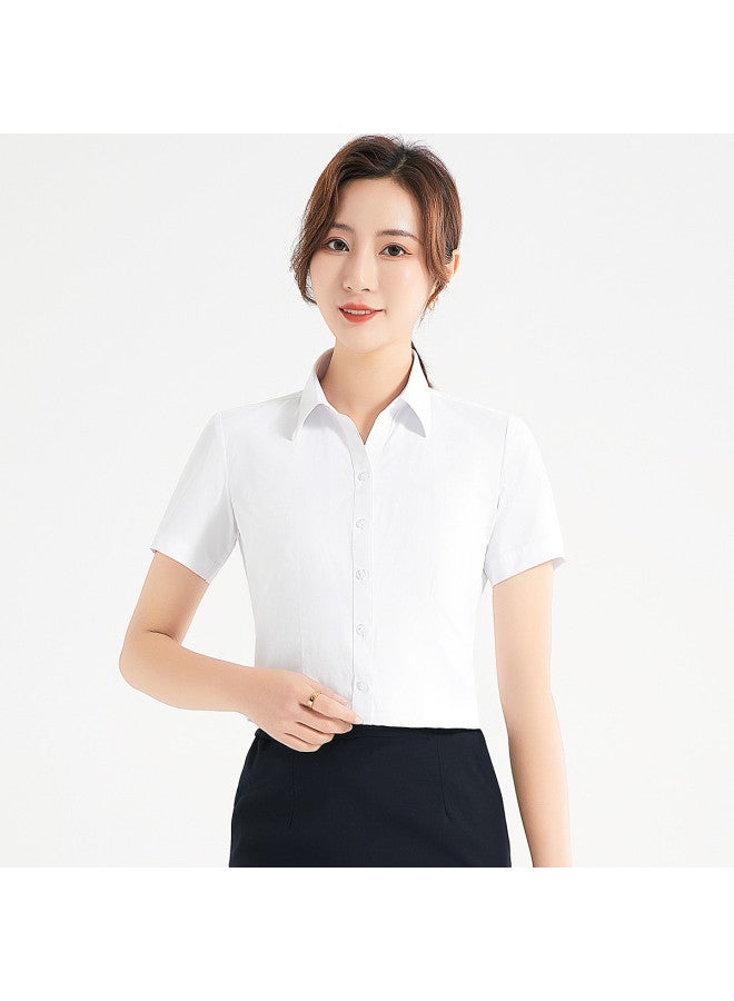 ROMON قميص نسائي على شكل حرف V، قميص رسمي للأعمال في الخريف للتنقل المهني للنساء، مناسب للجسم - Image 5