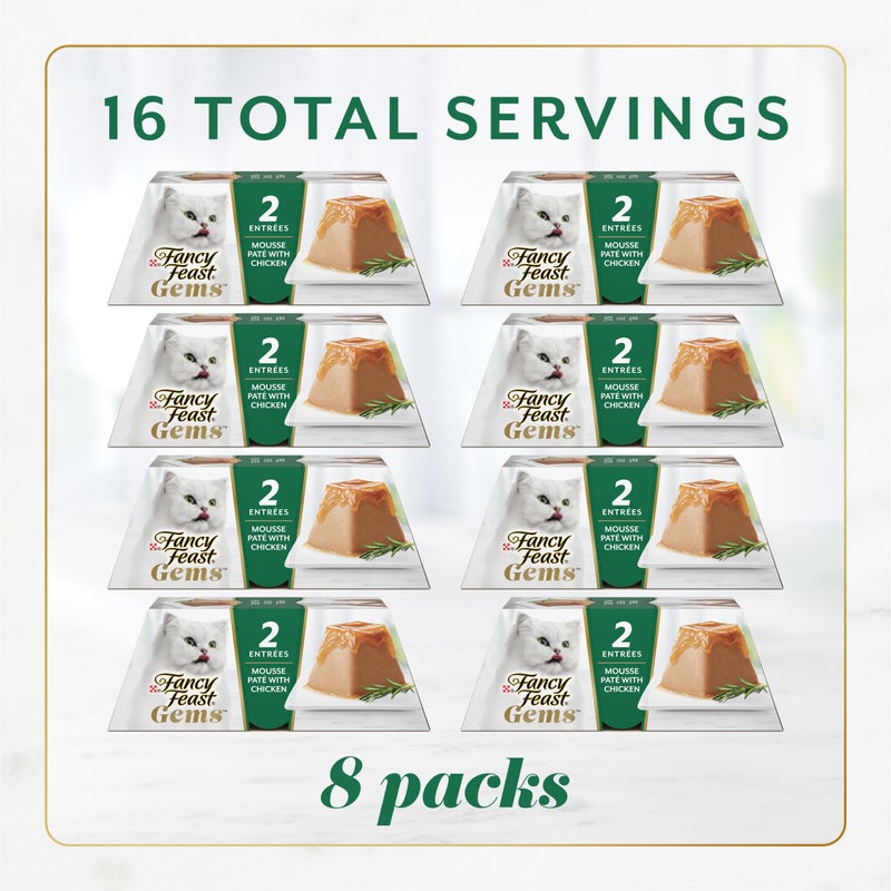 Fancy Feast Gems Pate Cat Food Mousse With Chicken and a Halo of Savory Gravy Cat Food - (Pack of 8) 4 oz. Boxes - Image 3